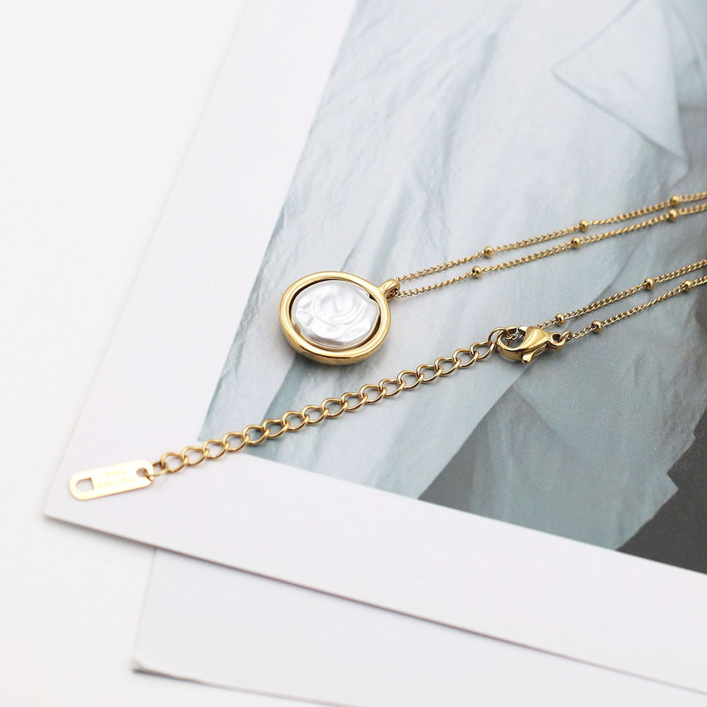 Pearl Button Necklace