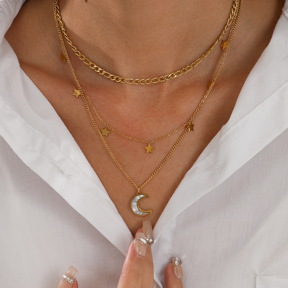 Moon and Stars Necklace