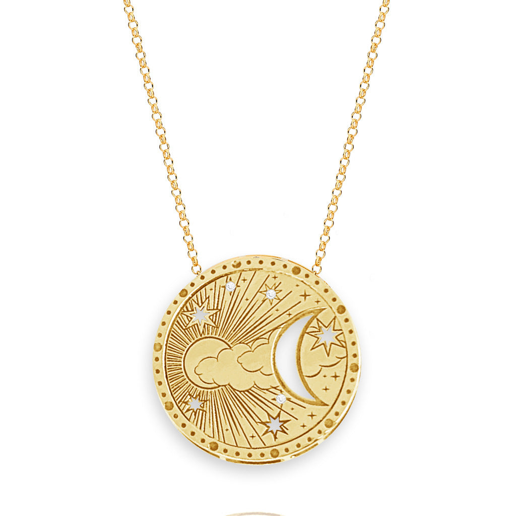Tarot Cards Necklace -Eye-Moon-Sun