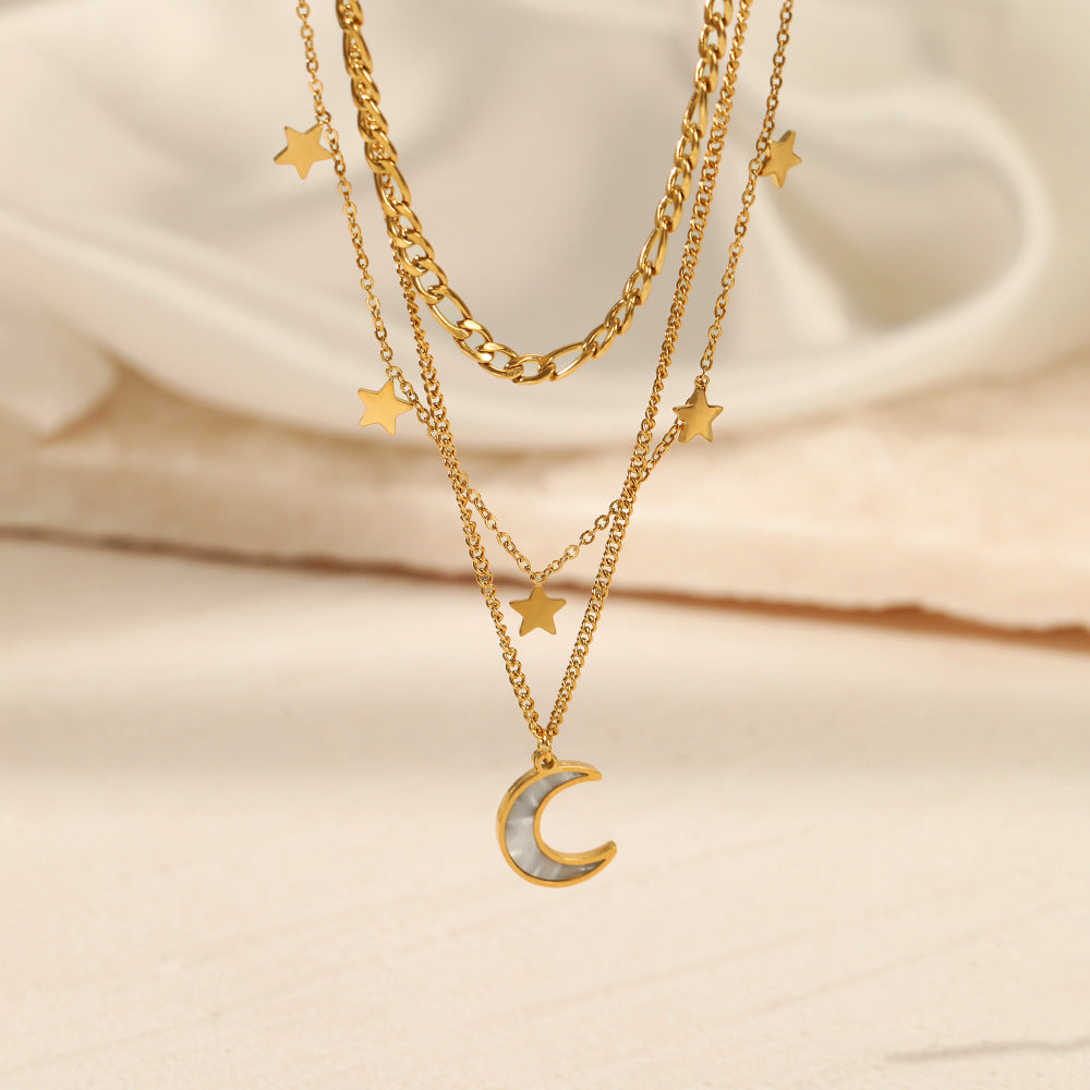 Moon and Stars Necklace