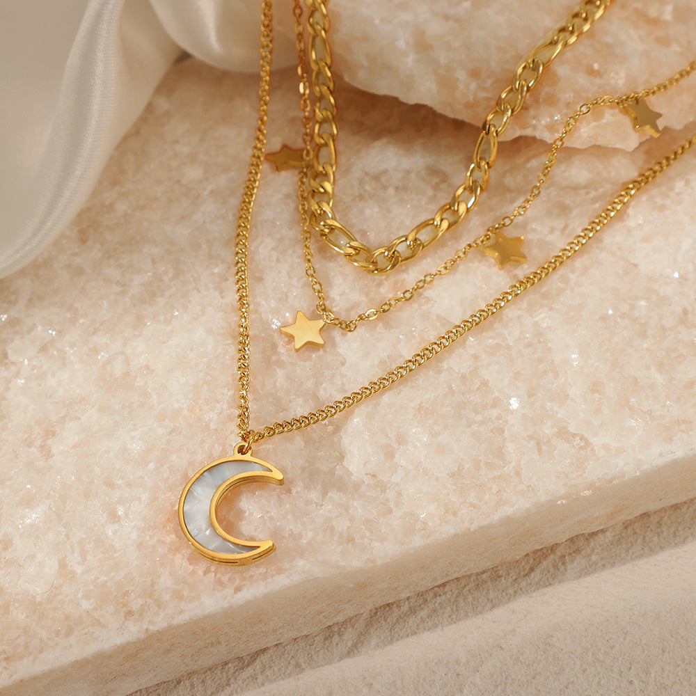 Moon and Stars Necklace