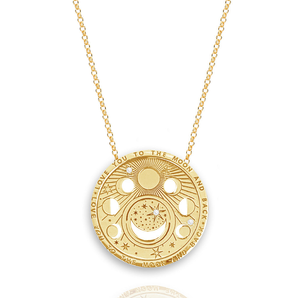 Tarot Cards Necklace -Eye-Moon-Sun
