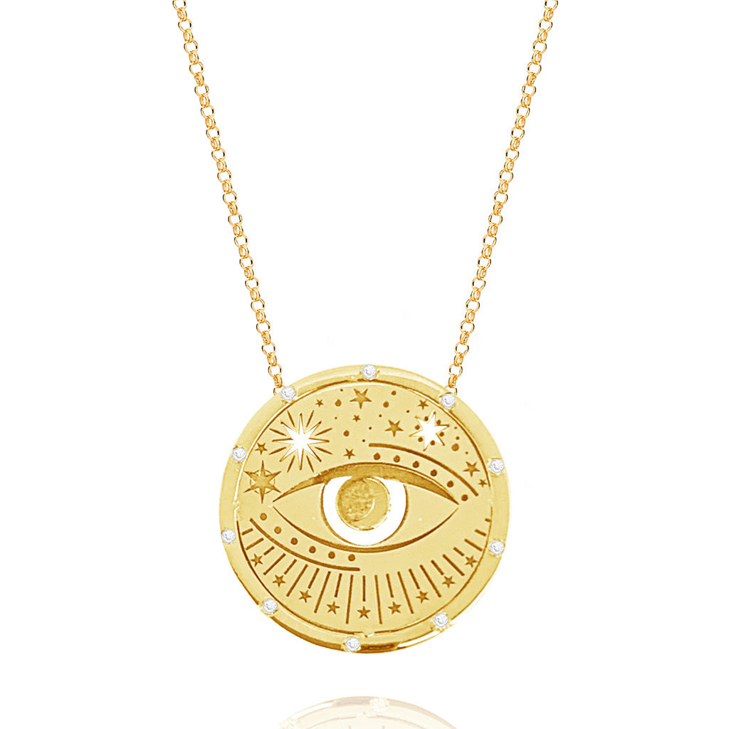 Tarot Cards Necklace -Eye-Moon-Sun