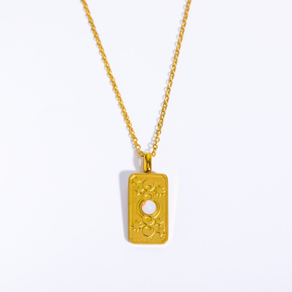 Sun Moon Star Square Necklace