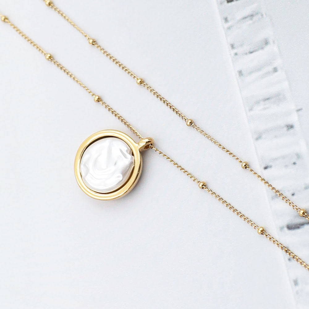 Pearl Button Necklace