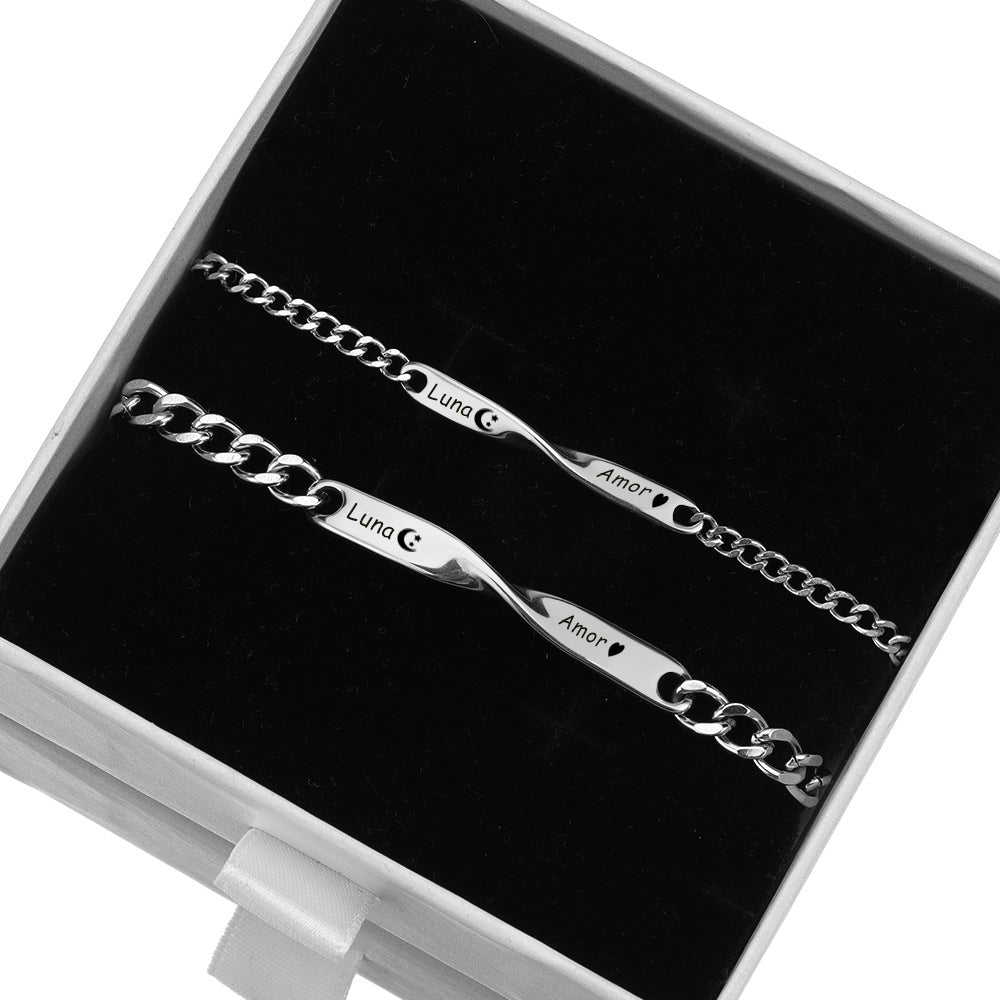 Personalized Mobius Bracelet Couple