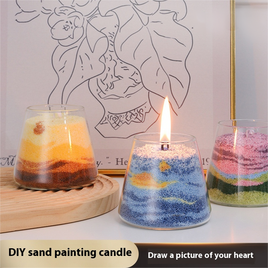 DIY Sand Painting Candle